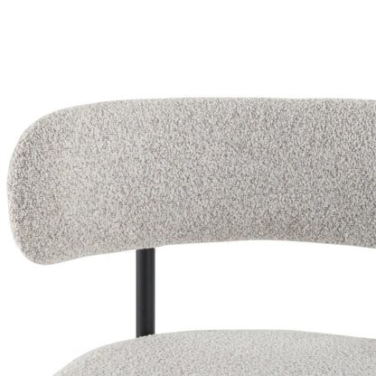 Sleek White Metal Boucle Elsa Bar Stools - Cosy Abode
