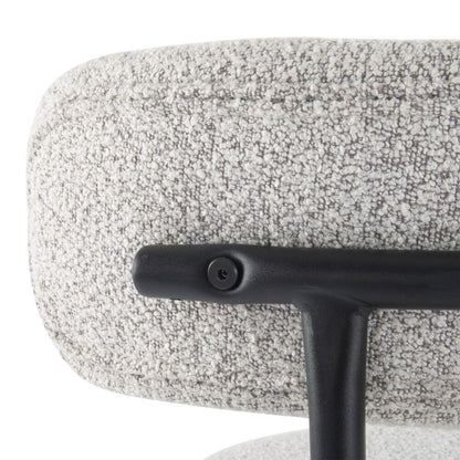 Sleek White Metal Boucle Elsa Bar Stools - Cosy Abode