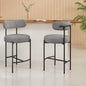 Contemporary Grey Boucle Elsa Low Bar Stools - Cosy Abode