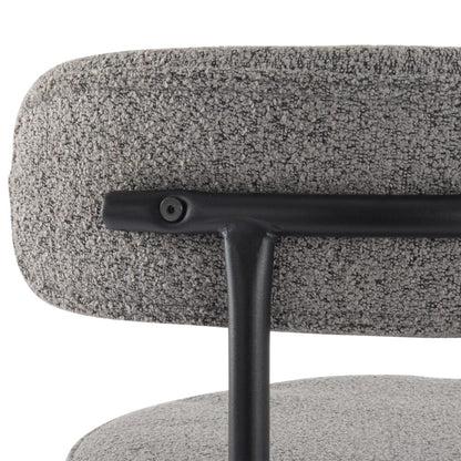 Contemporary Grey Boucle Elsa Low Bar Stools - Cosy Abode