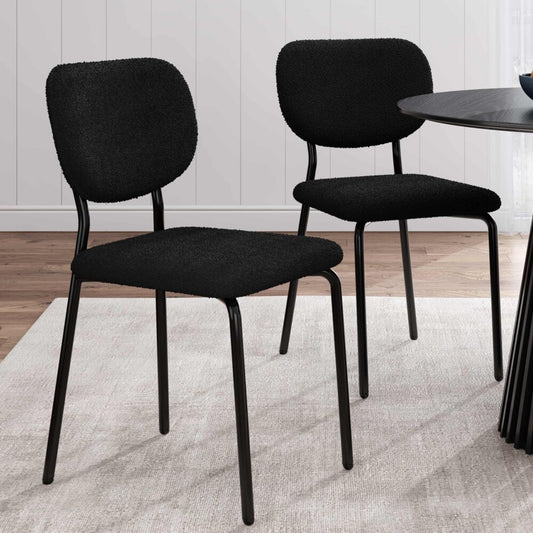 Charcoal Charm Armless Dining Chair Duo - Cosy Abode