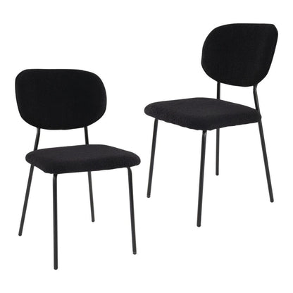 Charcoal Charm Armless Dining Chair Duo - Cosy Abode