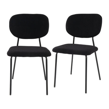Charcoal Charm Armless Dining Chair Duo - Cosy Abode
