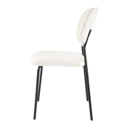 White Whisper Teddy Fabric Dining Duo - Cosy Abode