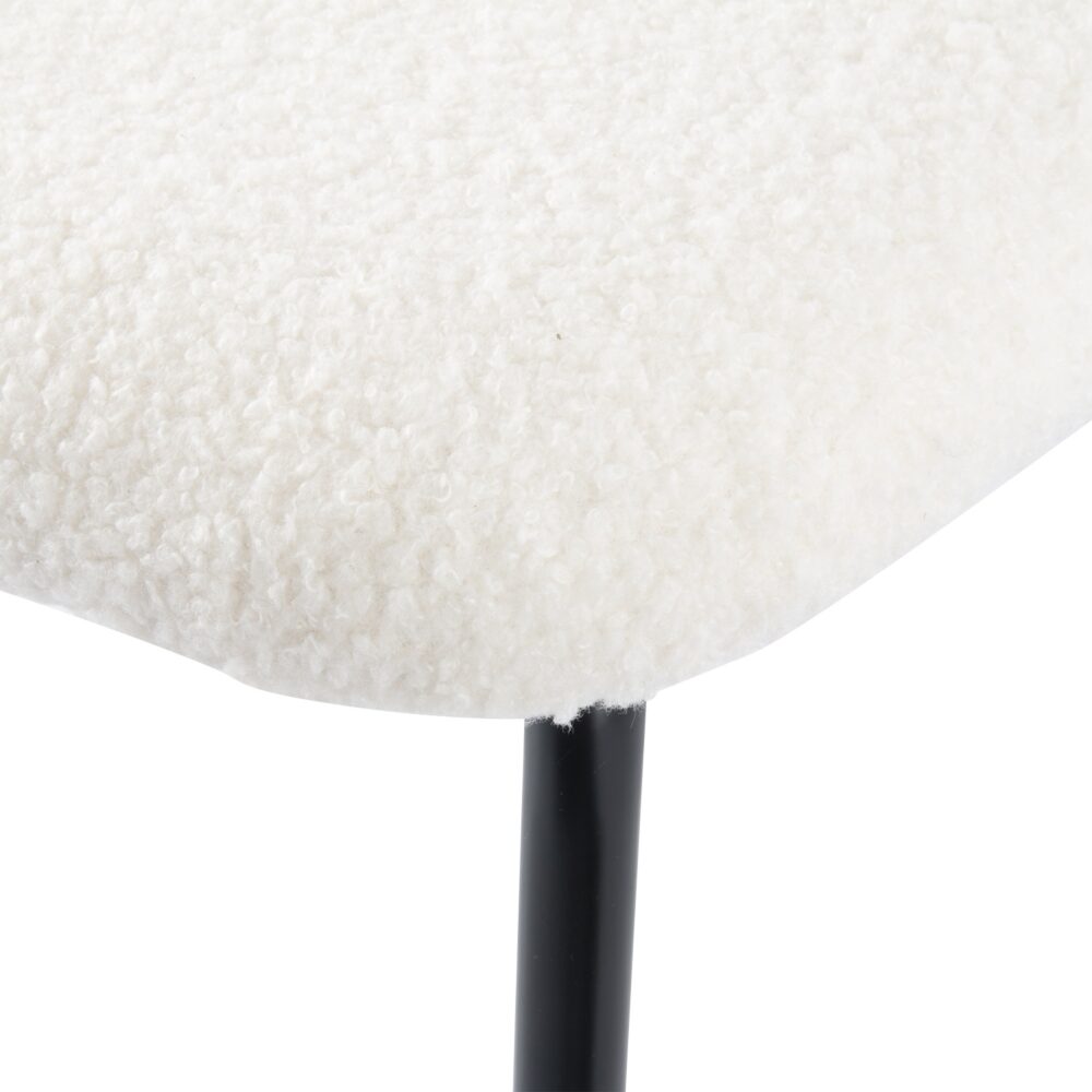 White Whisper Teddy Fabric Dining Duo - Cosy Abode