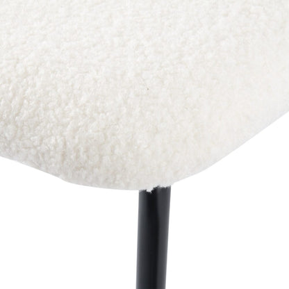 White Whisper Teddy Fabric Dining Duo - Cosy Abode
