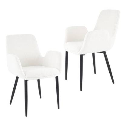 Boucle &#8211; teddy Sherpa Fabric Bliss Armrest Dining Chair Ensemble - Cosy Abode