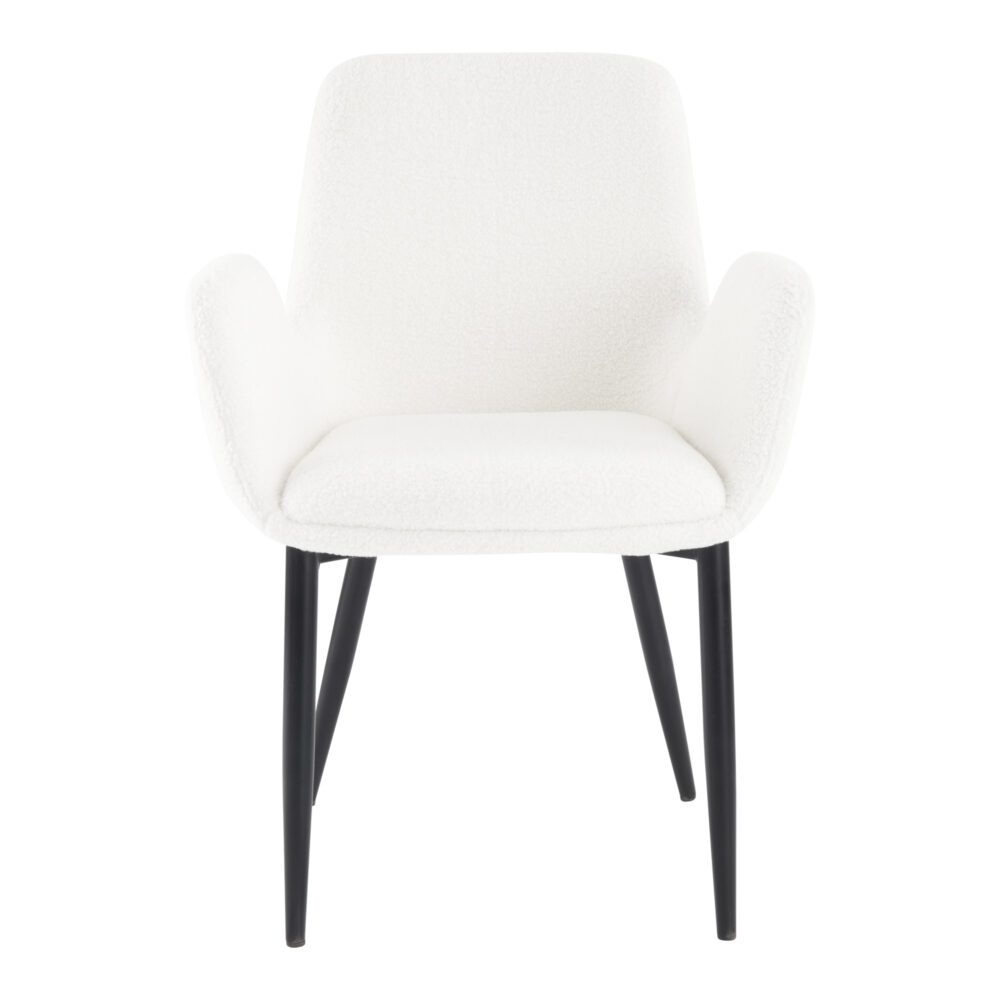Boucle &#8211; teddy Sherpa Fabric Bliss Armrest Dining Chair Ensemble - Cosy Abode
