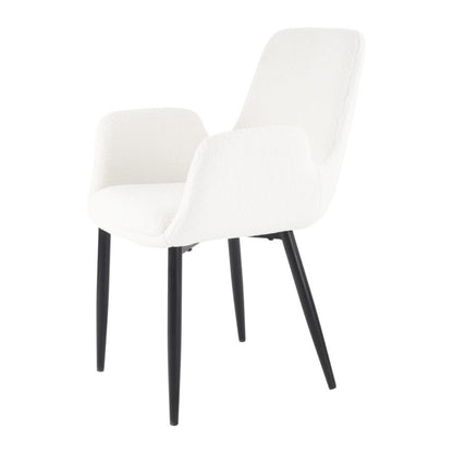 Boucle &#8211; teddy Sherpa Fabric Bliss Armrest Dining Chair Ensemble - Cosy Abode