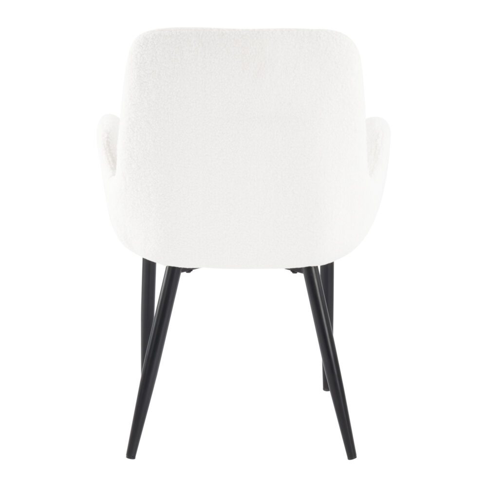 Boucle &#8211; teddy Sherpa Fabric Bliss Armrest Dining Chair Ensemble - Cosy Abode