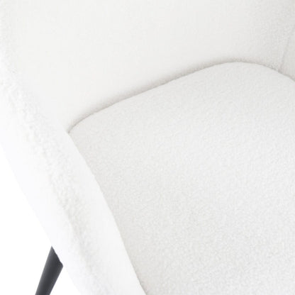 Boucle &#8211; teddy Sherpa Fabric Bliss Armrest Dining Chair Ensemble - Cosy Abode