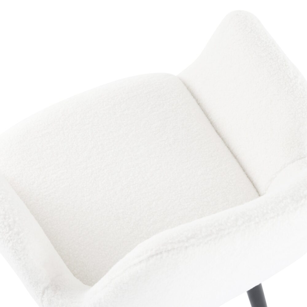 Boucle &#8211; teddy Sherpa Fabric Bliss Armrest Dining Chair Ensemble - Cosy Abode