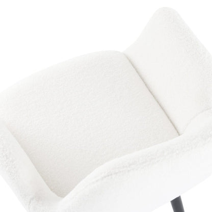 Boucle &#8211; teddy Sherpa Fabric Bliss Armrest Dining Chair Ensemble - Cosy Abode
