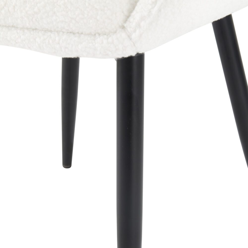 Boucle &#8211; teddy Sherpa Fabric Bliss Armrest Dining Chair Ensemble - Cosy Abode