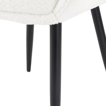 Boucle &#8211; teddy Sherpa Fabric Bliss Armrest Dining Chair Ensemble - Cosy Abode