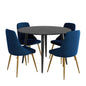 Blue Velvet Bistro Dining Set - Cosy Abode