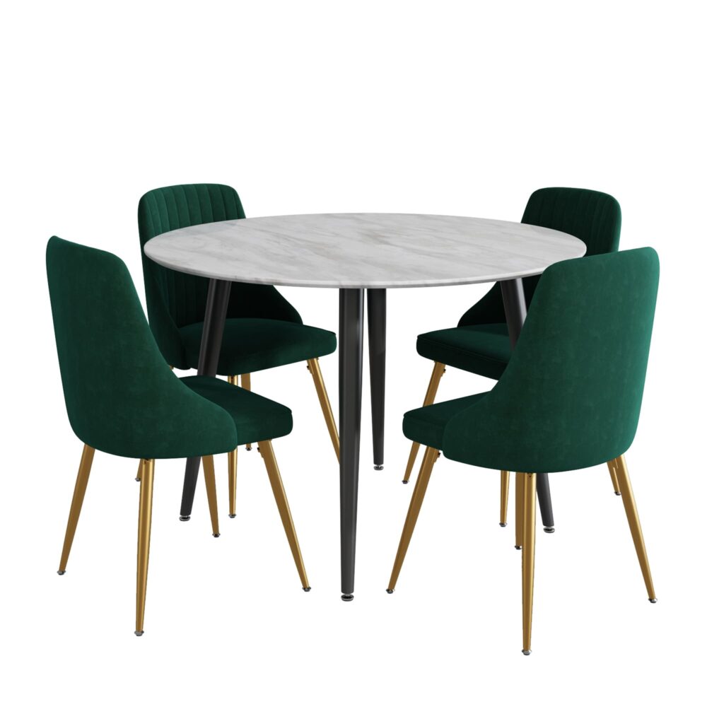 Velvet Elegance Dining Set - Cosy Abode