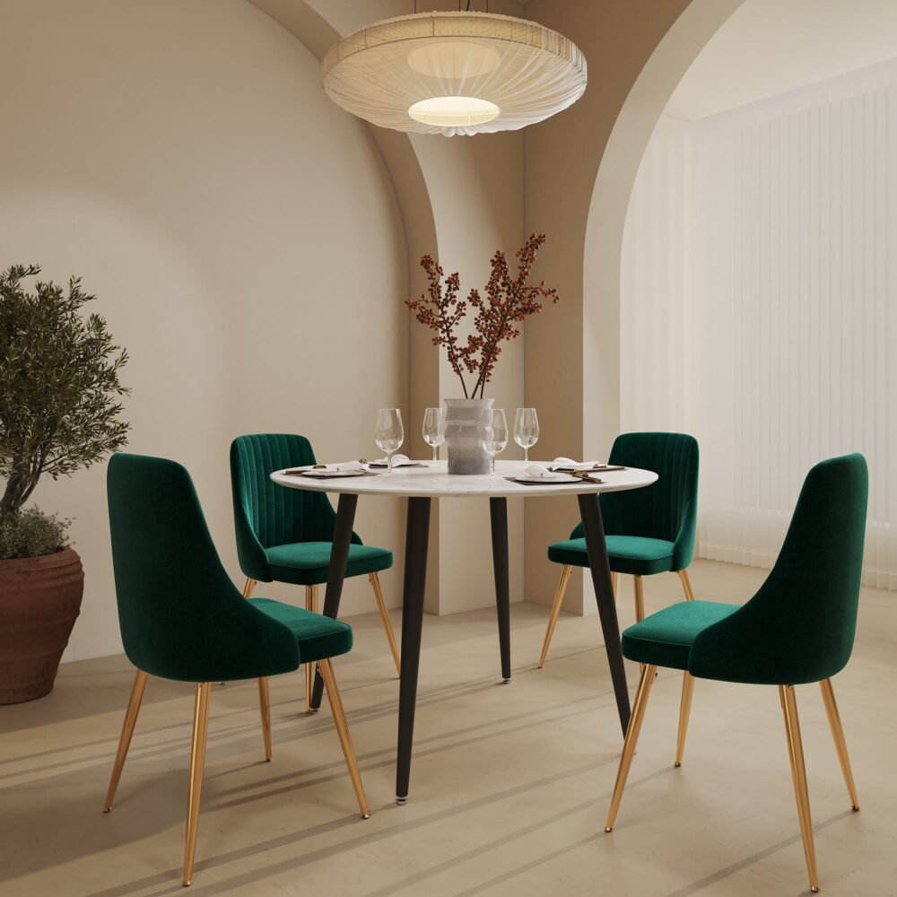 Velvet Elegance Dining Set - Cosy Abode