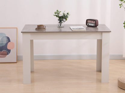 Dining Table Rectangular Wooden 120M-Grey&amp;White - Cosy Abode