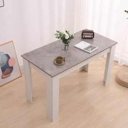 Dining Table Rectangular Wooden 120M-Grey&amp;White - Cosy Abode