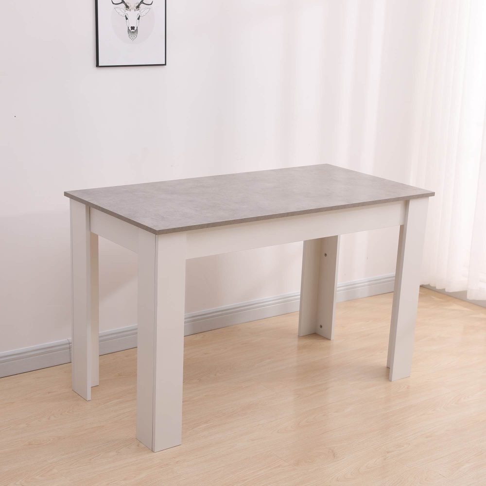 Dining Table Rectangular Wooden 120M-Grey&amp;White - Cosy Abode