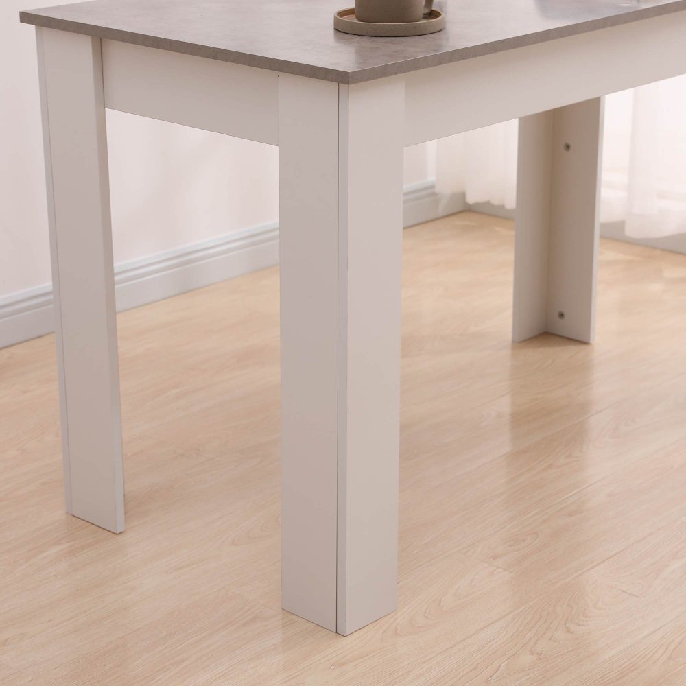 Dining Table Rectangular Wooden 120M-Grey&amp;White - Cosy Abode