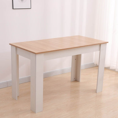 Dining Table Rectangular Wooden 120M-Wood&amp;White - Cosy Abode
