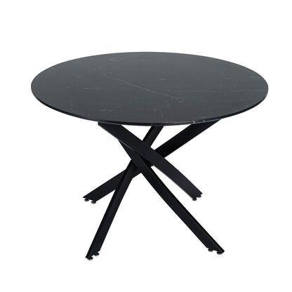 Marble Masterpiece 5 pc Breakfast Table and Chairs Set - 110cm diameter - Cosy Abode