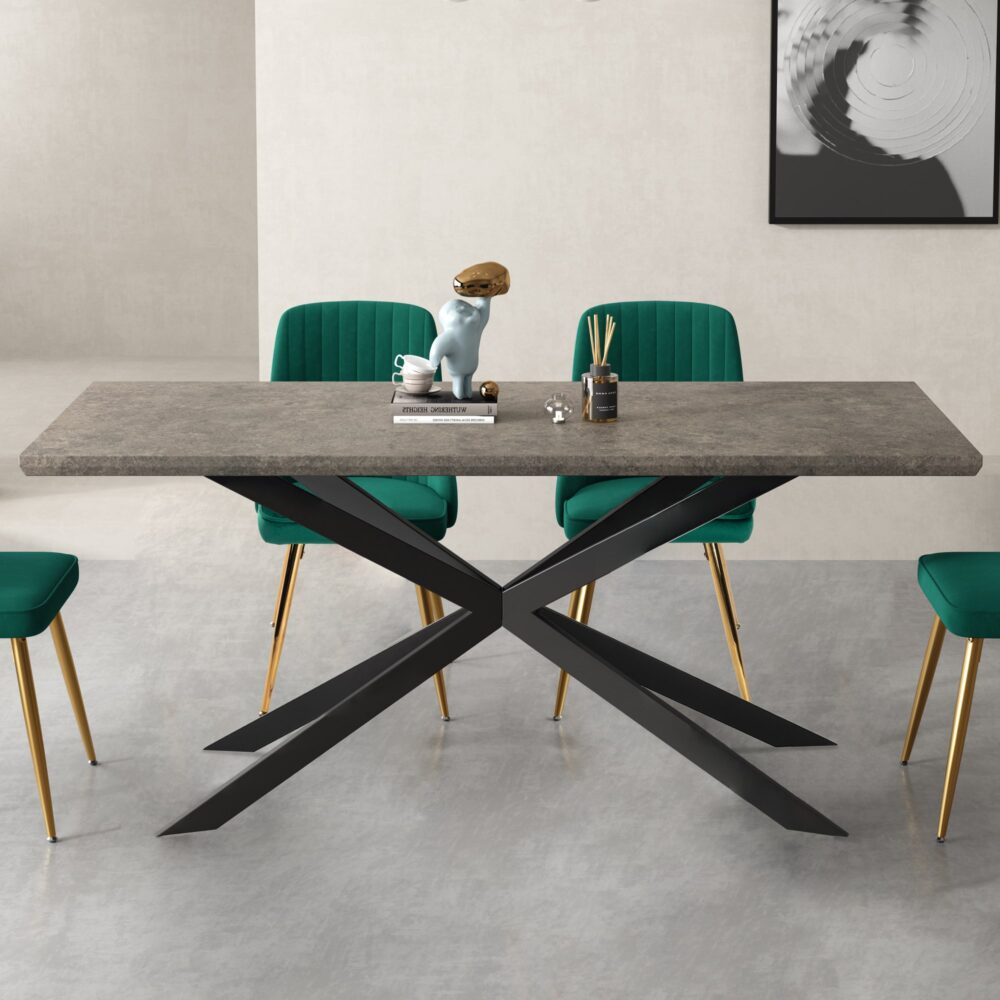 Falcon Rectangular Dining Table MDF Marbling - Cosy Abode