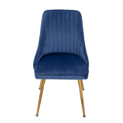 Dining Delight: Rectangular Table and Navy Velvet Chairs Dining Set - Cosy Abode
