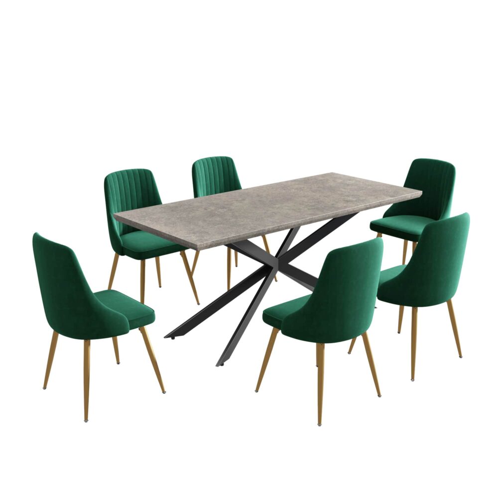 Green Velvet Banquet Set - Cosy Abode
