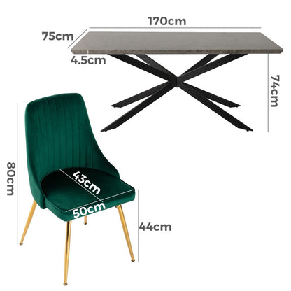 Green Velvet Banquet Set - Cosy Abode