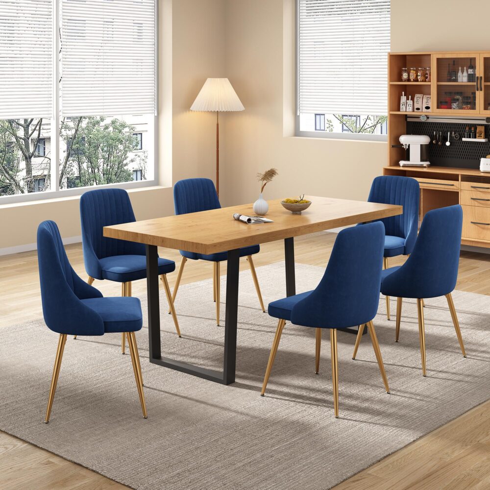 Dinero: Navy Velvet&Natural Table Set - Cosy Abode
