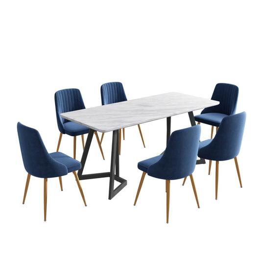 Marble Bliss Dining Set - Cosy Abode