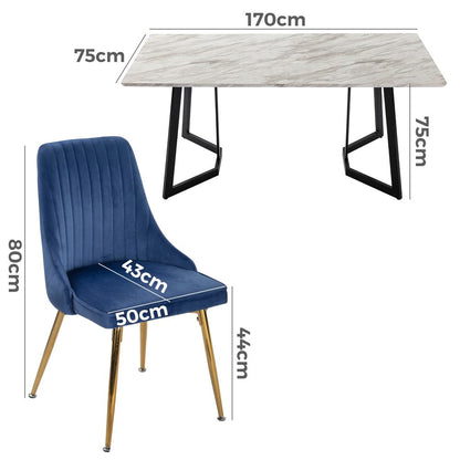 Marble Bliss Dining Set - Cosy Abode