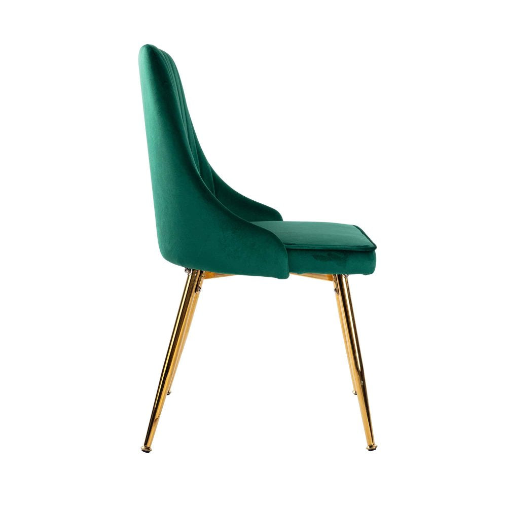 Marbleous Green Velvet Dining Set - Cosy Abode