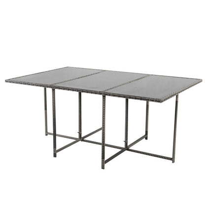 Bali 11 Piece Outdoor Dining Set-Grey - Cosy Abode