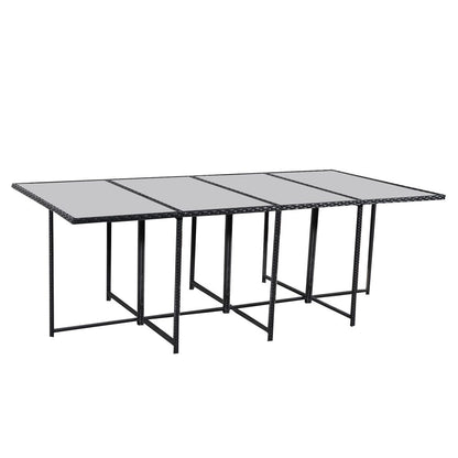 Bali 13PC Outdoor Dining Set-Black - Cosy Abode