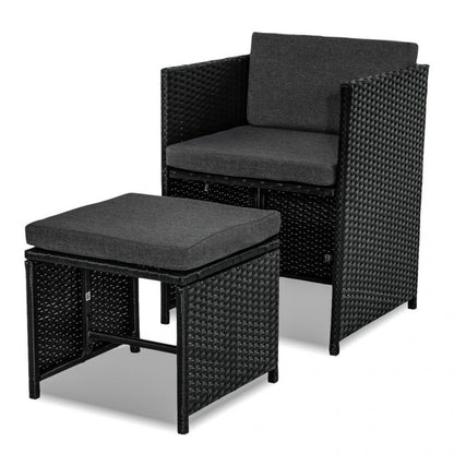 Horrocks 8 Seater Outdoor Dining Set - Black - Cosy Abode