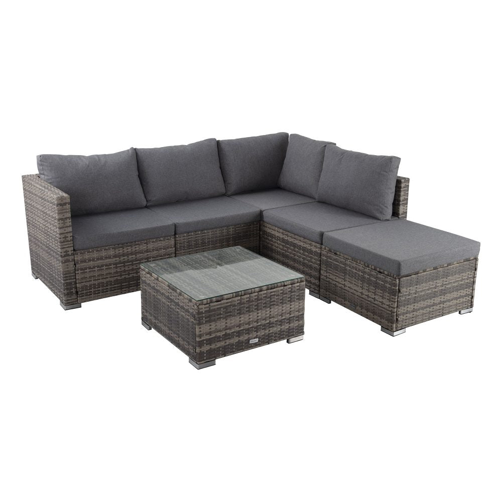 Ottoman-Style Outdoor Lounge Set in Grey - Cosy Abode