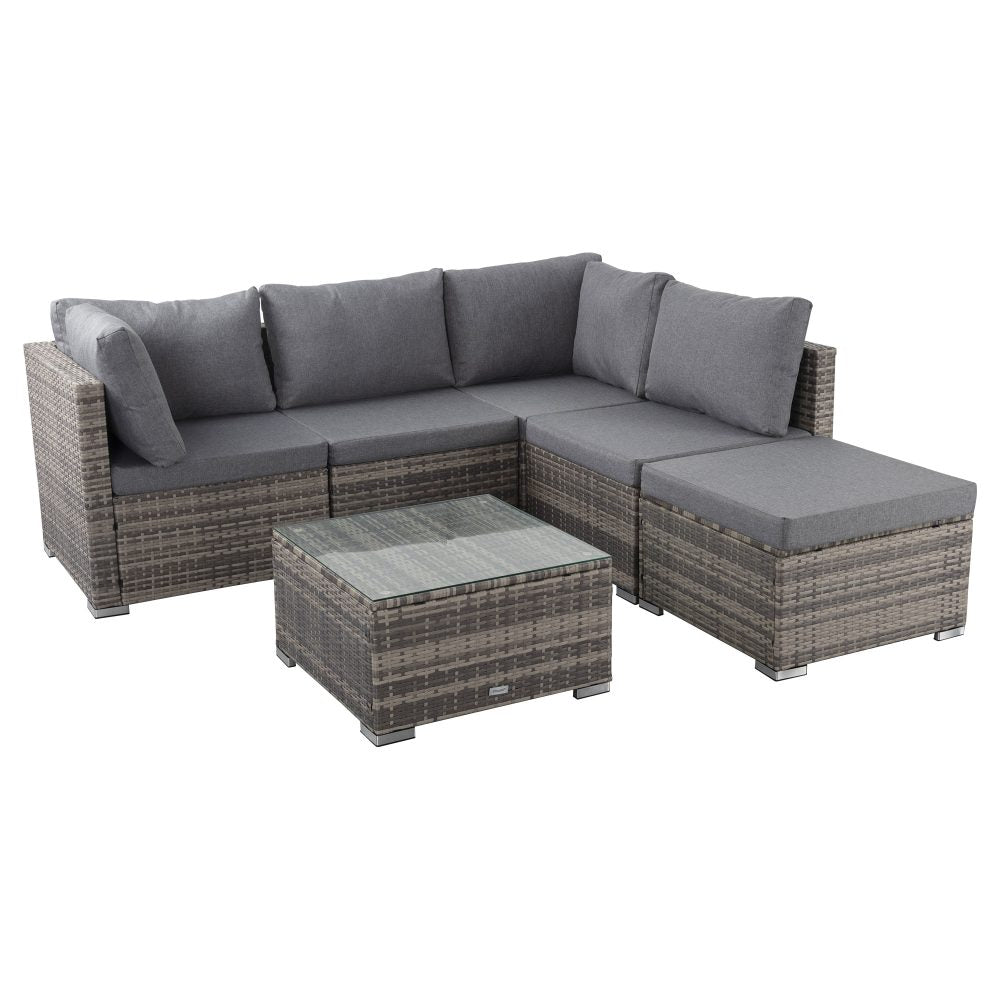 Ottoman-Style Outdoor Lounge Set in Grey - Cosy Abode