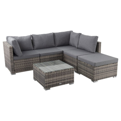 Ottoman-Style Outdoor Lounge Set in Grey - Cosy Abode