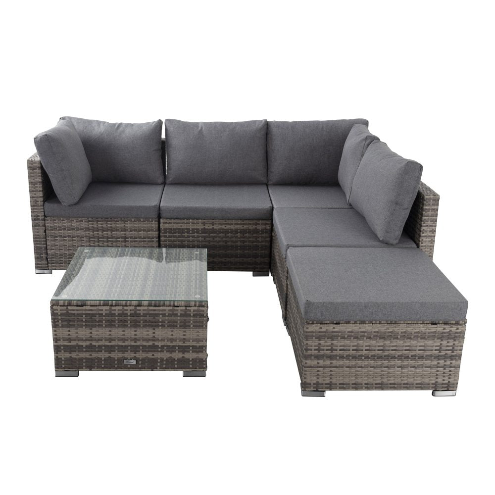 Ottoman-Style Outdoor Lounge Set in Grey - Cosy Abode