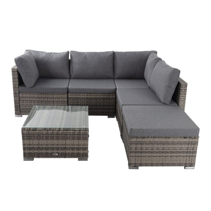 Ottoman-Style Outdoor Lounge Set in Grey - Cosy Abode