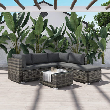 Ottoman-Style Outdoor Lounge Set in Grey - Cosy Abode