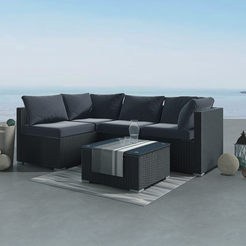 Outdoor Modular Lounge Sofa Bondi-Black - Cosy Abode