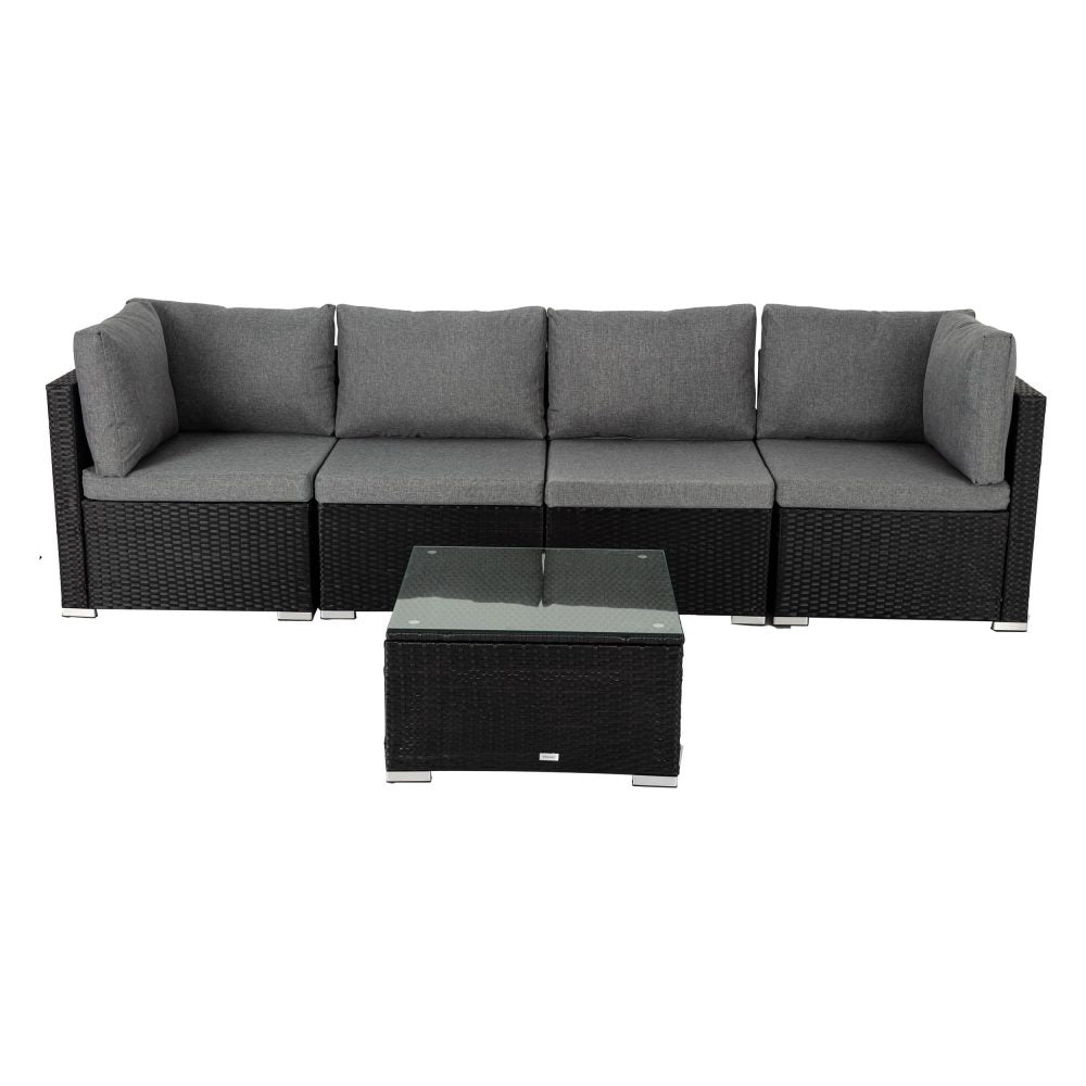 Outdoor Modular Lounge Sofa Bondi-Black - Cosy Abode