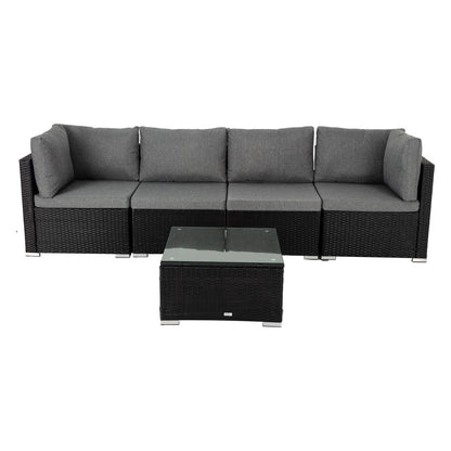 Outdoor Modular Lounge Sofa Bondi-Black - Cosy Abode