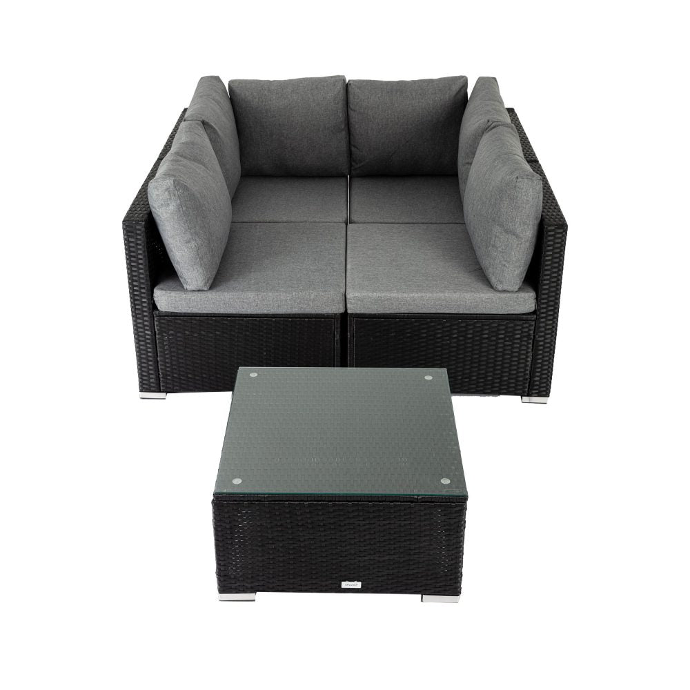 Outdoor Modular Lounge Sofa Bondi-Black - Cosy Abode
