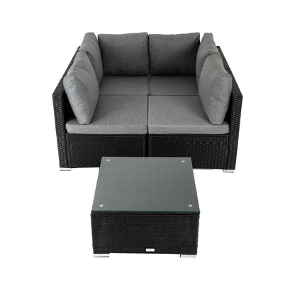 Outdoor Modular Lounge Sofa Bondi-Black - Cosy Abode